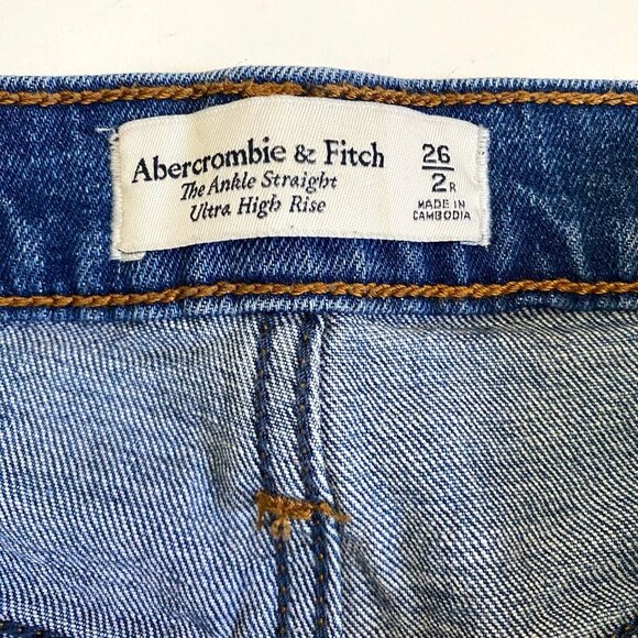 Abercrombie & Fitch The Ankle Straight Ultra High Rise Jeans Size 26/ 2R - Picture 4 of 10